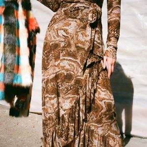 Ganni Mesh Wrap Skirt